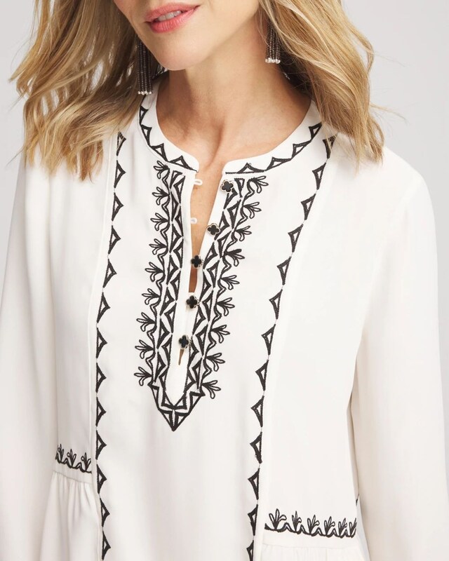 Satin Embroidered Blouse - image 4
